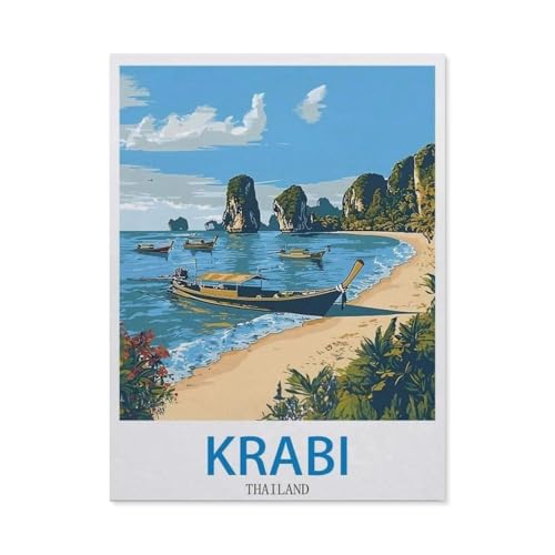 Erwachsene und Kinder Puzzle 1000 Teile Puzzle，Krabi, Thailand，einfaches Puzzlespiel Rollenpuzzle Lernspiel Spielzeug Familie Dekoration（50x70cm）-DG88 von YYHMKBYY