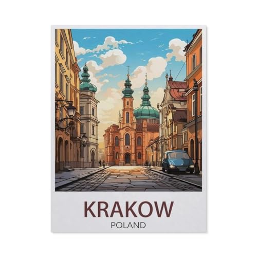 Erwachsene und Kinder Puzzle 1000 Teile Puzzle，Krakau, Polen, Landschaft，einfaches Puzzlespiel Rollenpuzzle Lernspiel Spielzeug Familie Dekoration（38x26cm）-BF35 von YYHMKBYY