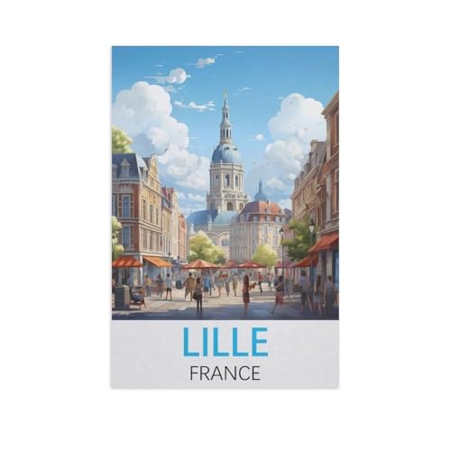 Erwachsene und Kinder Puzzle 1000 Teile Puzzle，Lille Frankreich，einfaches Puzzlespiel Rollenpuzzle Lernspiel Spielzeug Familie Dekoration（50x70cm）-FW38 von YYHMKBYY