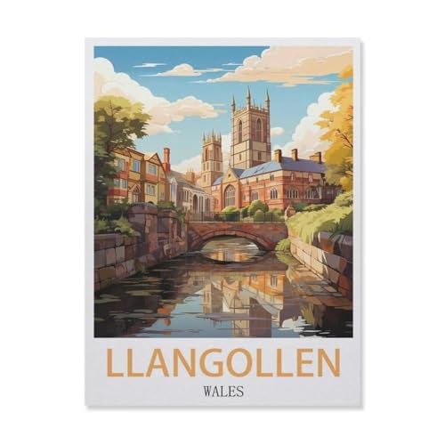 Erwachsene und Kinder Puzzle 1000 Teile Puzzle，Llangollen Wales，einfaches Puzzlespiel Rollenpuzzle Lernspiel Spielzeug Familie Dekoration（50x70cm）-FJ18 von YYHMKBYY