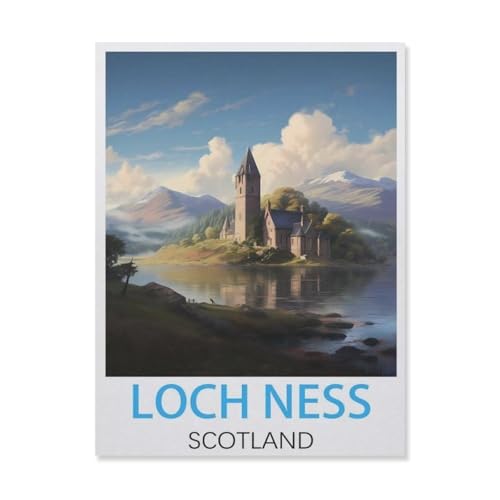 Erwachsene und Kinder Puzzle 1000 Teile Puzzle，Loch Ness, Schottland，einfaches Puzzlespiel Rollenpuzzle Lernspiel Spielzeug Familie Dekoration（75x50cm）-FM83 von YYHMKBYY