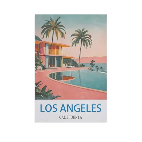 Erwachsene und Kinder Puzzle 1000 Teile Puzzle，Los Angeles, Kalifornien，einfaches Puzzlespiel Rollenpuzzle Lernspiel Spielzeug Familie Dekoration（38x26cm）-GC95 von YYHMKBYY
