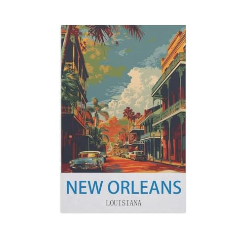 Erwachsene und Kinder Puzzle 1000 Teile Puzzle，New Orleans, Louisiana，einfaches Puzzlespiel Rollenpuzzle Lernspiel Spielzeug Familie Dekoration（38x26cm）-GB49 von YYHMKBYY