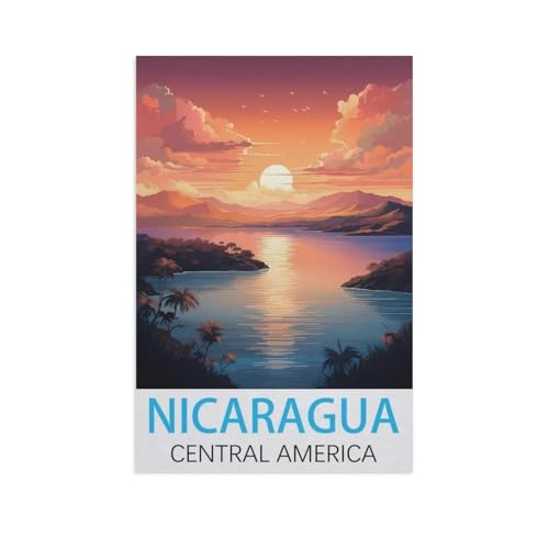 Erwachsene und Kinder Puzzle 1000 Teile Puzzle，Nicaragua Zentralamerika，einfaches Puzzlespiel Rollenpuzzle Lernspiel Spielzeug Familie Dekoration（38x26cm）-FT43 von YYHMKBYY