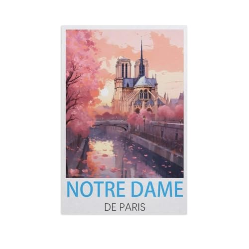 Erwachsene und Kinder Puzzle 1000 Teile Puzzle，Notre-Dame de Paris，einfaches Puzzlespiel Rollenpuzzle Lernspiel Spielzeug Familie Dekoration（38x26cm）-FS70 von YYHMKBYY