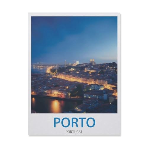Erwachsene und Kinder Puzzle 1000 Teile Puzzle，Porto, Portugal，einfaches Puzzlespiel Rollenpuzzle Lernspiel Spielzeug Familie Dekoration（75x50cm）-EI77 von YYHMKBYY