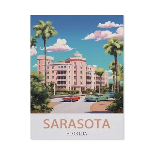 Erwachsene und Kinder Puzzle 1000 Teile Puzzle，Sarasota, Florida，einfaches Puzzlespiel Rollenpuzzle Lernspiel Spielzeug Familie Dekoration（38x26cm）-DG15 von YYHMKBYY