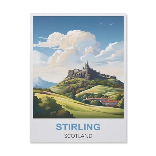 Erwachsene und Kinder Puzzle 1000 Teile Puzzle，Stirling Schottland，einfaches Puzzlespiel Rollenpuzzle Lernspiel Spielzeug Familie Dekoration（75x50cm）-EQ93 von YYHMKBYY