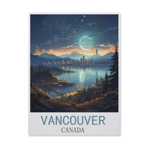 Erwachsene und Kinder Puzzle 1000 Teile Puzzle，Vancouver, Kanada，einfaches Puzzlespiel Rollenpuzzle Lernspiel Spielzeug Familie Dekoration（38x26cm）-FK64 von YYHMKBYY