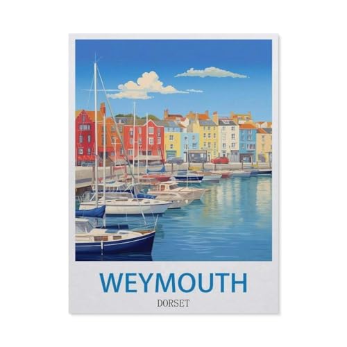 Erwachsene und Kinder Puzzle 1000 Teile Puzzle，Weymouth, Dorset，einfaches Puzzlespiel Rollenpuzzle Lernspiel Spielzeug Familie Dekoration（50x70cm）-DY49 von YYHMKBYY