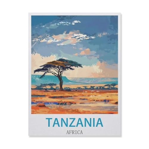 FD32 Puzzle Tansania Afrika, 1000 Teile für Erwachsene, klassisches Puzzle, Kinderpuzzle, herausfordernde und schwierige Puzzles für Erwachsene und Jugendliche (50 x 70 cm) von YYHMKBYY