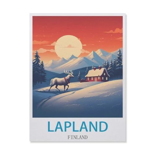 FD55 Puzzle-Spiel für Erwachsene, Lappland, Finnland, Kinder, Teenager, große Familien, Puzzle-Spiel (75 x 50 cm), 1000 Teile von YYHMKBYY