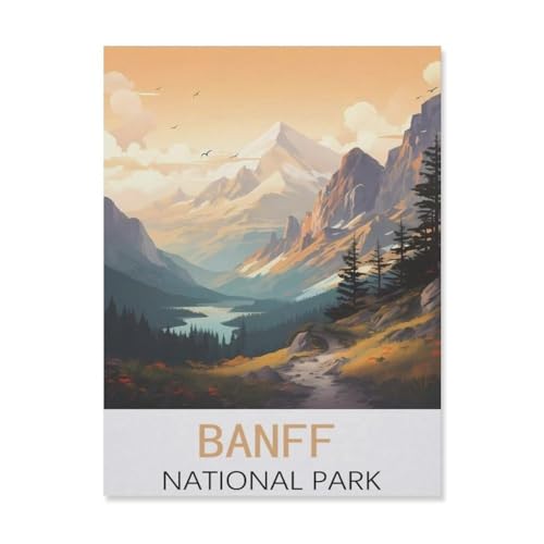 FK55 Puzzle für Erwachsene, Banff-Nationalpark, Kinder, Teenager, große Familien, Puzzle-Spiel (75 x 50 cm), 1000 Teile von YYHMKBYY