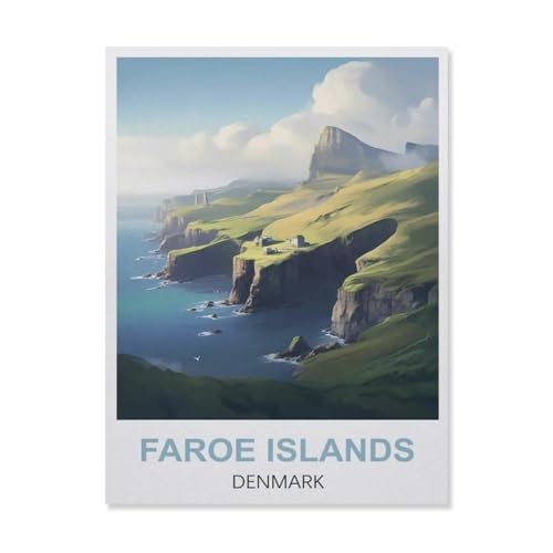 Färöer Dänemark，Puzzles 1000 Teile für Erwachsene, Klassische Puzzle Jungen Mädchen Puzzle für Kinder Teenager Lernspiel Spielzeug（50x70cm）-ES22 von YYHMKBYY