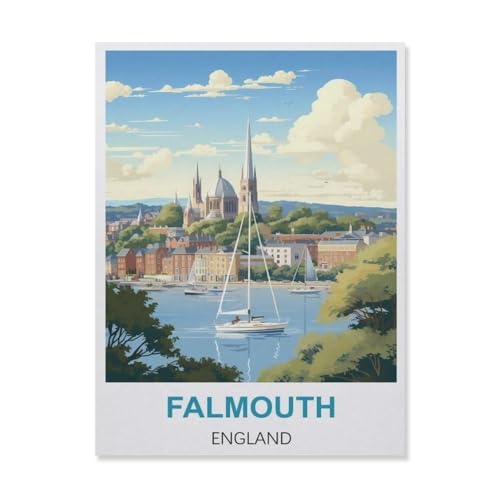 Falmouth England-Puzzle für Erwachsene, großes Puzzle-Spiel-Kunstwerk für Erwachsene und Jugendliche (50 x 70 cm), F97, 1000 Teile von YYHMKBYY