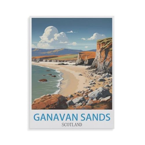 Ganavan Sands Schottland，1000 Teile, Puzzle Aus Papier Für Erwachsene Und Kinder Ab 12 Jahren, Lernspielzeug（38x26cm）-GV80 von YYHMKBYY