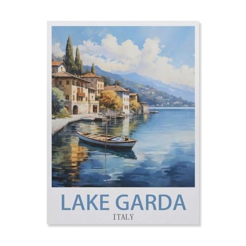 Gardasee, Italien, Küste，Puzzle 1000 Teile Holz Puzzle Geeignet Für Erwachsene Kinder Familien Stressabbau Puzzlespiele（75x50cm）-DT25 von YYHMKBYY