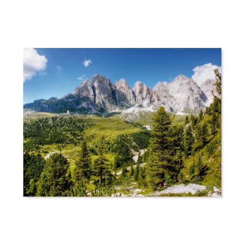 Geisler Spitzen Südwände von der Cisles Alpe - Gröden，Puzzle 1000 Teile Erwachsene Kinde Spaß Lernspielzeug Geschenke（38x26cm）-AP78 von YYHMKBYY