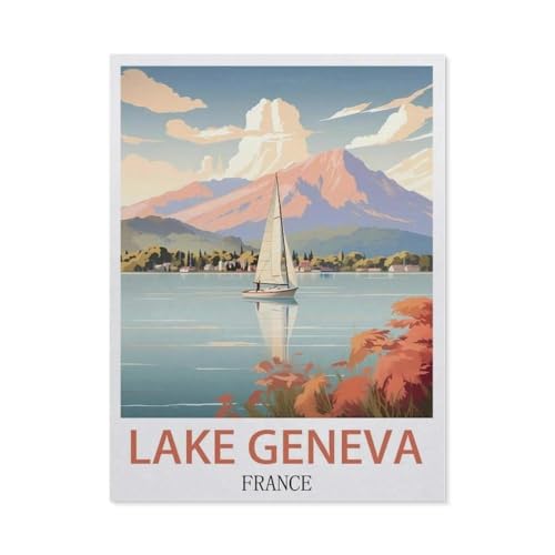 Genfersee Wisconsin，Puzzles, 1000-teiliges Puzzle Für Erwachsene Und Kinder Ab 10 Jahren（38x26cm）-AC56 von YYHMKBYY