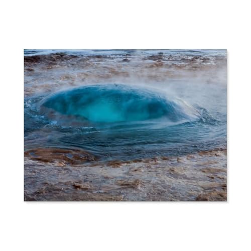 Geysir Strokkur auf Island，1000 Teile, Puzzle Aus Holz Für Erwachsene Und Kinder Ab 12 Jahren, Lernspielzeug（75x50cm）-AV1 von YYHMKBYY