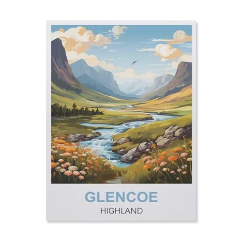Glencoe Highland，Puzzles 1000 Teile für Erwachsene, Klassische Puzzle Jungen Mädchen Puzzle für Kinder Teenager Lernspiel Spielzeug（38x26cm）-ES95 von YYHMKBYY