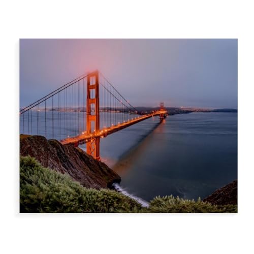 Golden Gate Bridge zur frühen Morgenstunde，1000 Teile, Puzzle Aus Holz Für Erwachsene Und Kinder Ab 12 Jahren, Lernspielzeug（75x50cm）-AX53 von YYHMKBYY