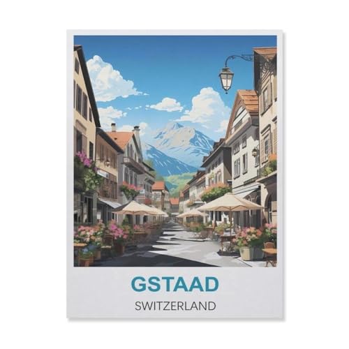 Gstaad die Schweiz，Papier Puzzle 1000 Teile Spielzeug Für Erwachsene Dekompressionsspiel（50x70cm）-FF39 von YYHMKBYY