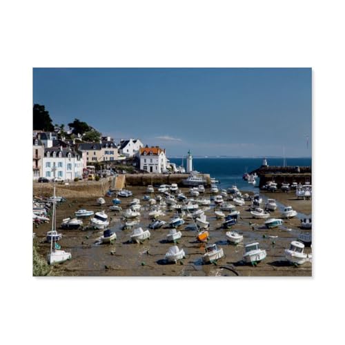Hafen von Sauzon，Puzzle 1000 Teile,Intellektuelle Entwicklung Pädagogisches Nach Hause Interessante Dekompression Brain Challenge Puzzle Für Jugendliche Kinder（75x50cm）-AO29 von YYHMKBYY