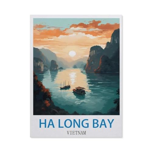Halong Bucht, Vietnam，Puzzles 1000 Teile für Erwachsene, Klassische Puzzle Jungen Mädchen Puzzle für Kinder Teenager Lernspiel Spielzeug（38x26cm）-CK72 von YYHMKBYY