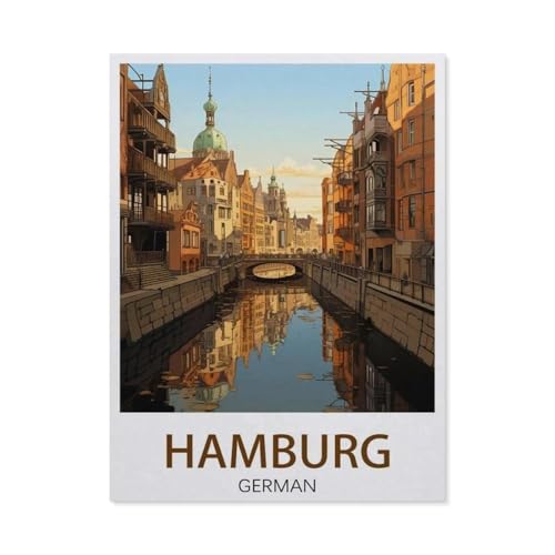 Hamburg, Deutschland, Landschaft，Puzzle 1000 Teile Papier Puzzle Erwachsene Kinder Lernspielzeug Familie Dekompressionsspiel（38x26cm）-DW17 von YYHMKBYY
