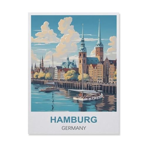 Hamburg Deutschland, 1000 Teile Puzzle für Erwachsene, Kinder, Jugendliche, Intelligenz, Stressabbau, Unterhaltung, Papier, Spielzeug, Basteln, Geburtstag (50 x 70 cm) - ES40 von YYHMKBYY