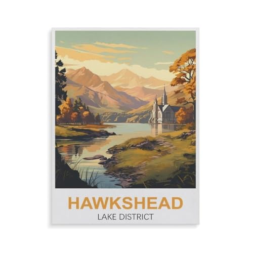 Hawkshead Lake District，1000 Teile, Puzzle Aus Papier Für Erwachsene Und Kinder Ab 12 Jahren, Lernspielzeug（38x26cm）-GU75 von YYHMKBYY