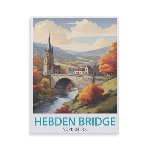 Hebden Bridge Yorkshire，1000 Teile, Puzzle Aus Holz Für Erwachsene Und Kinder Ab 12 Jahren, Lernspielzeug（75x50cm）-GU12 von YYHMKBYY