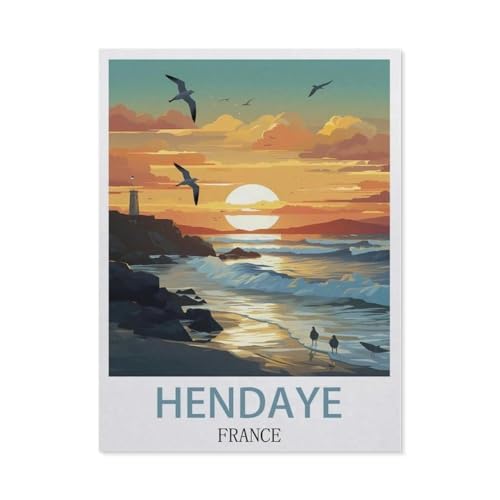 Hendaye Frankreich，Klassisches Puzzle 3D Puzzle DIY Kit Holz Spielzeug Einzigartiges Geschenk（75x50cm）-AD8 von YYHMKBYY