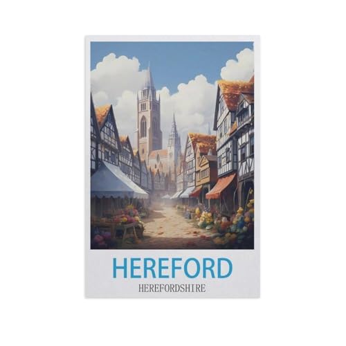 Hereford Herefordshire，Puzzle 1000 Teile Papier Puzzle Erwachsene Kinder Lernspielzeug Familie Dekompressionsspiel（50x70cm）-GK91 von YYHMKBYY