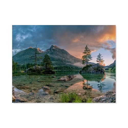 Hintersee bei Ramsau，1000 Teile, Puzzle Aus Papier Für Erwachsene Und Kinder Ab 12 Jahren, Lernspielzeug（38x26cm）-AU80 von YYHMKBYY