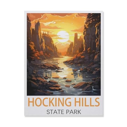 Hocking Hills State Park, Puzzle 1000 Teile für Erwachsene und Kinder, Papierpuzzle, Unterhaltung Basteln, Spielzeug, kreative Familienspiele (50 x 70 cm) DO1 von YYHMKBYY