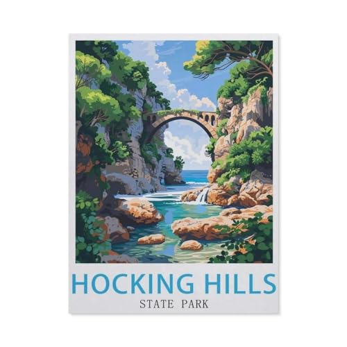 Hocking Hills State Park Ohio，Puzzle 1000 Teile Erwachsene Kinde Spaß Lernspielzeug Geschenke（38x26cm）-BA18 von YYHMKBYY