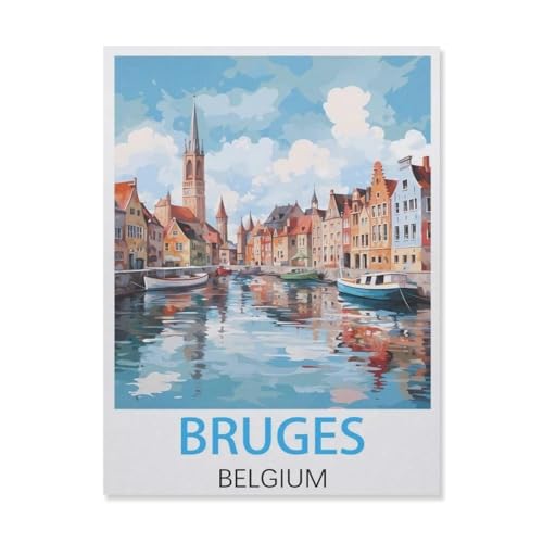 Holz Jigsaw Puzzle 1000 Stück，Brügge, Belgien，Erwachsene Kinder Spielzeug Dekompressionsspiel（75x50cm）-FM92 von YYHMKBYY