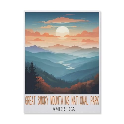 Holz Jigsaw Puzzle 1000 Stück，Great Smoky Mountains Nationalpark, Amerika，Erwachsene Kinder Spielzeug Dekompressionsspiel（75x50cm）-FL46 von YYHMKBYY