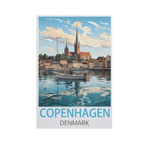 Holz Jigsaw Puzzle 1000 Stück，Kopenhagen Dänemark，Erwachsene Kinder Spielzeug Dekompressionsspiel（75x50cm）-FP87 von YYHMKBYY