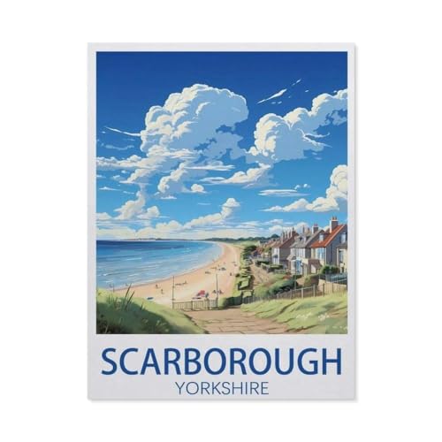 Holz Jigsaw Puzzle 1000 Stück，Scarborough Yorkshire，Erwachsene Kinder Spielzeug Dekompressionsspiel（75x50cm）-BR91 von YYHMKBYY