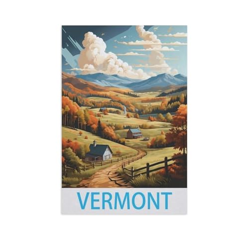 Holz Jigsaw Puzzle 1000 Stück，Vermont，Erwachsene Kinder Spielzeug Dekompressionsspiel（75x50cm）-FU25 von YYHMKBYY