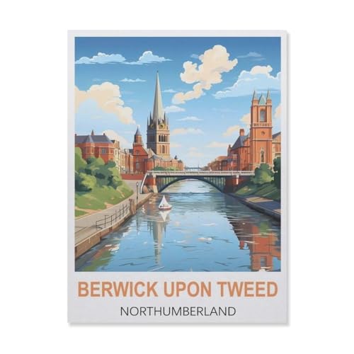 Holz-Puzzle, 1000 Teile, Berwick upon Tweed Northumberland, Spielzeug für Erwachsene und Kinder, Dekompressionsspiel (75 x 50 cm)-FH39 von YYHMKBYY