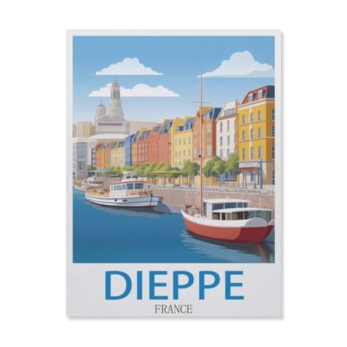 Holz-Puzzle, 1000 Teile, Dieppe Frankreich, pädagogisches Spielzeug für Erwachsene, Geburtstagsgeschenk (75 x 50 cm), FD78 von YYHMKBYY