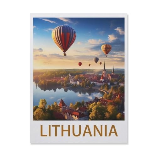 Holz-Puzzle, 1000 Teile, Litauen, Spielzeug für Erwachsene und Kinder, Dekompressionsspiel (75 x 50 cm), EJ98 von YYHMKBYY