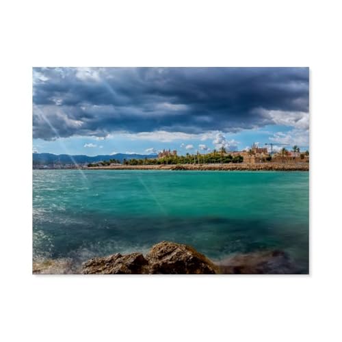 Holz Puzzle 1000 Pieces，Bucht von Palma，Adult Toys Dekompressionsspiel（75x50cm）-AZ30 von YYHMKBYY