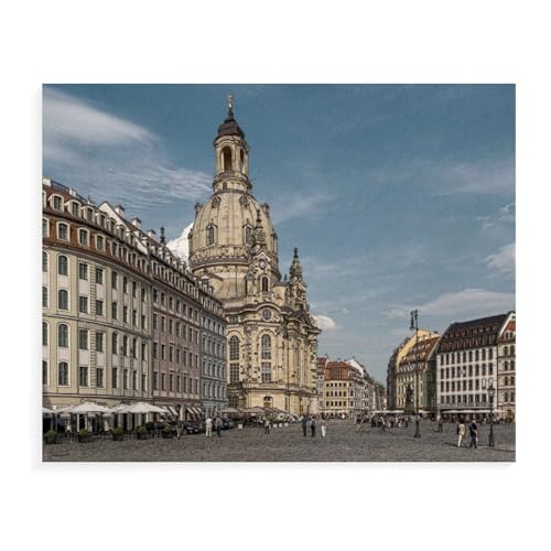 Holz Puzzle 1000 Pieces，Neumarkt, Blick zur Frauenkirche，Adult Toys Dekompressionsspiel（75x50cm）-AW78 von YYHMKBYY