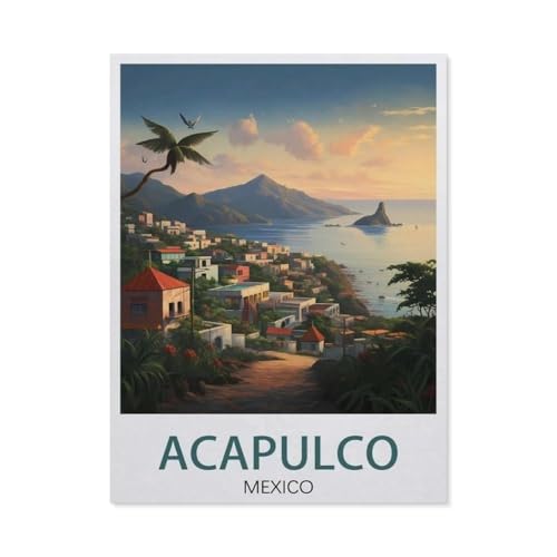 Holz Puzzle 1000 Stück，Acapulco, Mexiko, Landschaft，Puzzles Lernspielzeug Für Erwachsene Geburtstagsgeschenk（75x50cm）-DX14 von YYHMKBYY