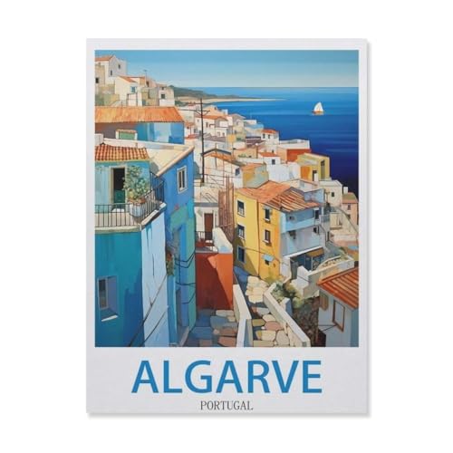 Holz Puzzle 1000 Stück，Algarve, Portugal，Erwachsene Kinder Spielzeug Dekompression Spiel（75x50cm）-EH22 von YYHMKBYY